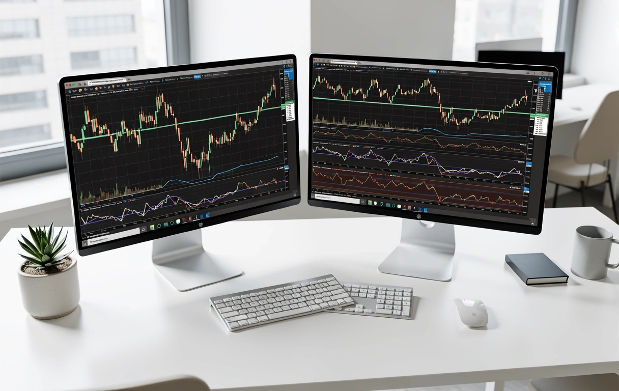 Professional financial workspace